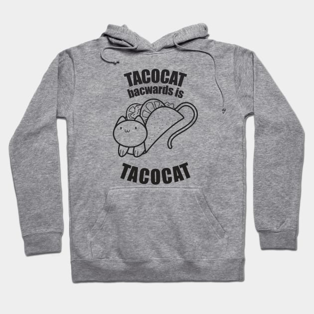 funny tacocat palindrome taco cat line art Hoodie by A Comic Wizard